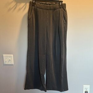 Aerie Wide Leg Pants in Dark Gray